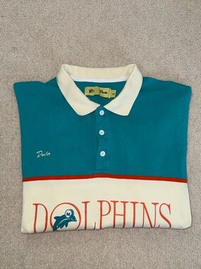 Duvin x Design Miami Dolphins Large Polo Long Sleeve Shirt